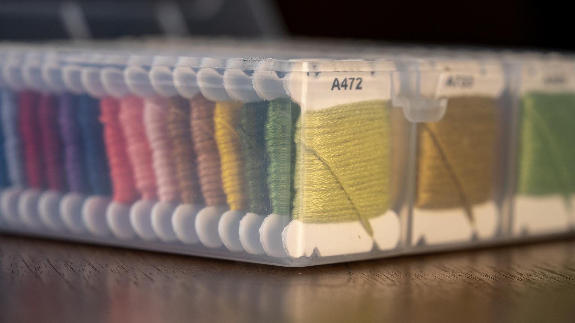 Tiered thread samples and plan sheet